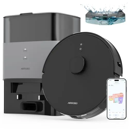 FIXR Saugroboter mit Wischfunktion und Absaugstation – für Teppiche und Tierhaare, 180 Min Laufzeit, App/Alexa Steuerung
