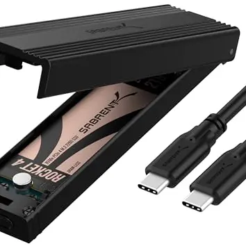 SABRENT NVMe Gehäuse & m2 SATA SSD Adapter USB C 3.2X2 10Gbps mit Kühlkörper (EC-SNVE)
