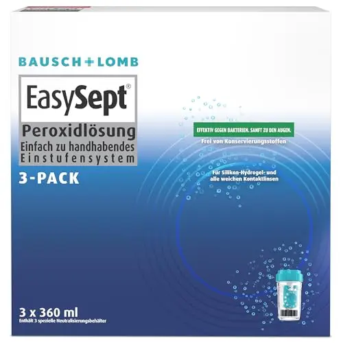 Bausch + Lomb EasySept Peroxidlösung für weiche Kontaktlinsen, 3er Pack (3 x 360 ml)