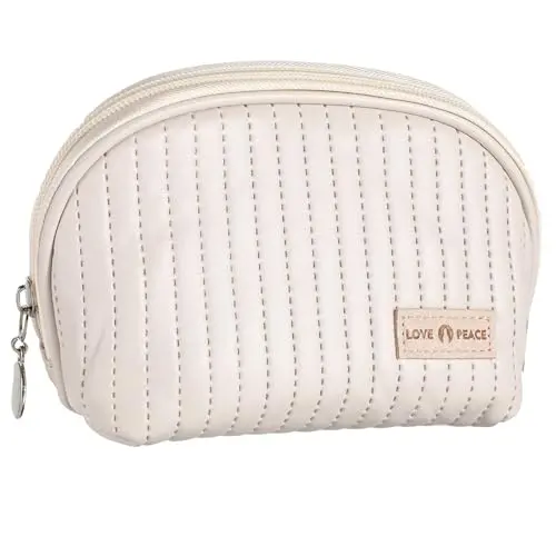 Qianyu Kosmetiktasche Reise Make-up Tasche aus Leder Tragbarer Organizer für Frauen und Mädchen