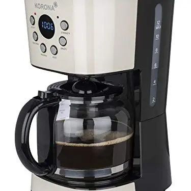 Korona Retro-Kaffeemaschine Creme 1,5 Liter mit Timer und Permanentfilter