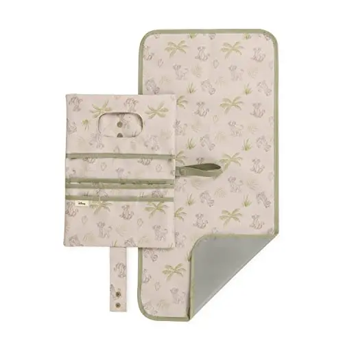 Hauck Windeltasche Change N Walk für Unterwegs, Wickeltasche Organizer mit Schlaufe, abwischbar (Disney Simba Beige)