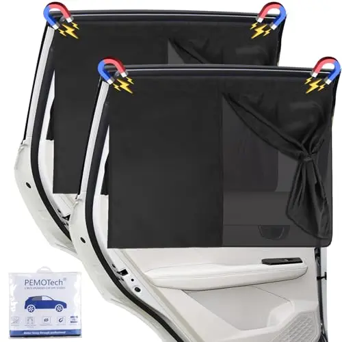 PEMOTech Sonnenschutz Auto Baby - 2 Stück Magnetisch UV-Schutz, Nachhaltig & Hochwertig, 99% Autos geeignet