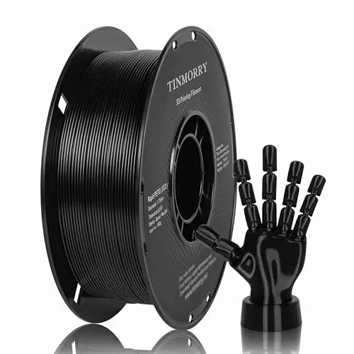 TINMORRY 1.75 mm PETG Filament, 1 kg Spule, Schwarz, für die meisten FDM 3D-Drucker