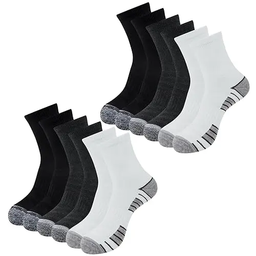 Chalier Finery 6 Paar Damen Sportsocken - Atmungsaktive Socken für Laufen und Fitness (Weiß, Grau, Schwarz)