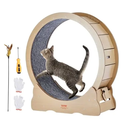 VEVOR Katzenlaufrad 91 cm mit abnehmbarem Teppich – Ideal für Katzen bis 6 kg zum Trainieren und Spielen
