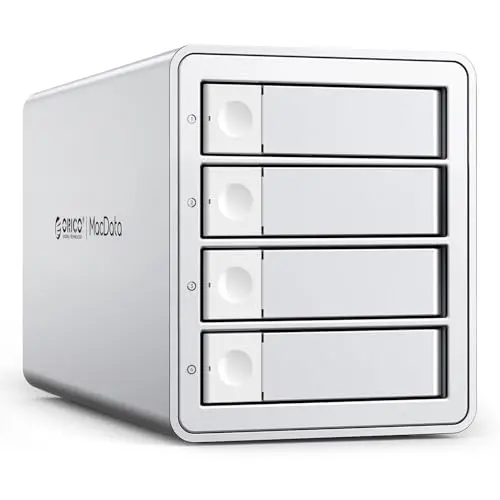 ORICO 4-Bay Festplattengehäuse für 2,5/3,5-Zoll SATA HDD/SSD, USB 3.1 Type-C, bis zu 4 Einheiten und 88 TB Speicher