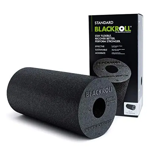 BLACKROLL® STANDARD Faszienrolle - Fitness-Rolle zur Selbstmassage für Rücken und Beine, mittlere Härte, Made in Germany, Schwarz