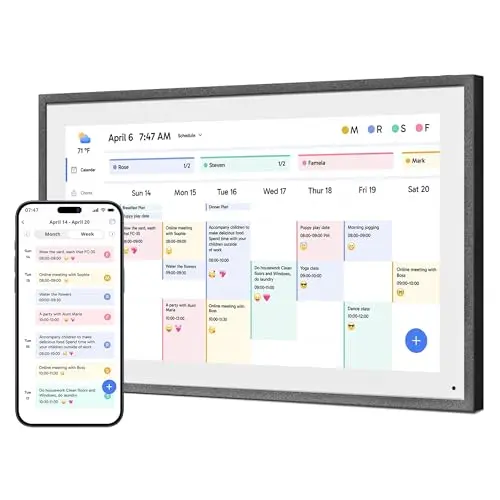 Dragon Touch 21.5 Zoll Digitaler Wandkalender - FHD Elektronischer Familienplaner mit 32GB Speicher und Wandhalterung