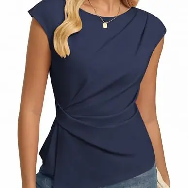 GRACE KARIN Damen Wickelbluse für Business und Alltag