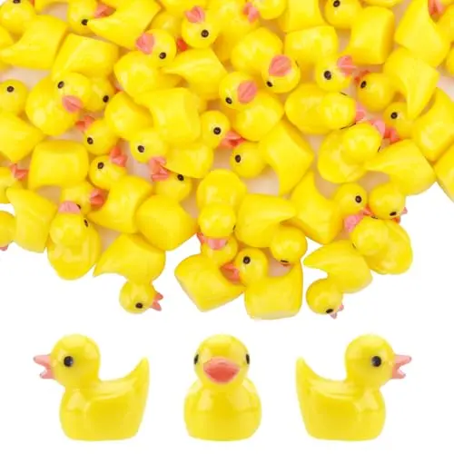 HENGBIRD Mini Harz Enten 100 Stück für DIY Dekorationen und Aquarien