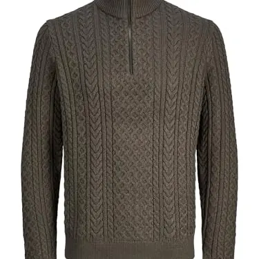JACK & JONES Strickpullover mit halbem Reißverschluss