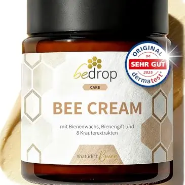 bedrop Bienengiftsalbe - Kühlende & wärmende Bee Cream mit Bienenwachs und 8 Kräutern, 100g