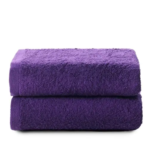 Top Towel - Große Badetücher - 2 Handtücher - 50x100 cm - 100% Baumwolle - Lila