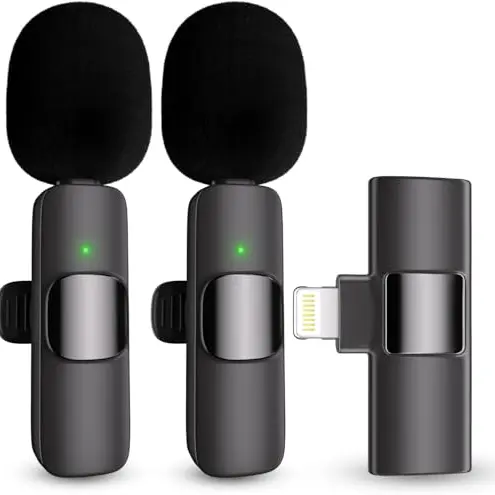 DigitConvert Mini Lavalier Mikrofon für iPhone - Kabelloses Bluetooth Mikrofon mit Rauschunterdrückung für Vlogs
