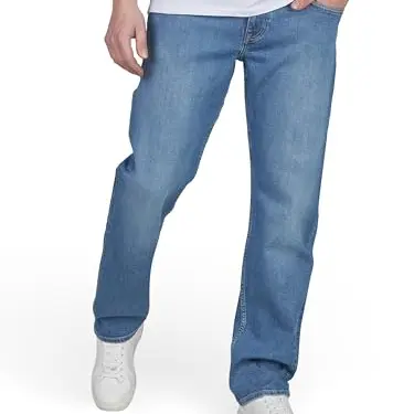 Cross Jeans Herren Relaxed Fit Antonio Jeans, Mid Blue, Weite: 33W, Länge: 32L