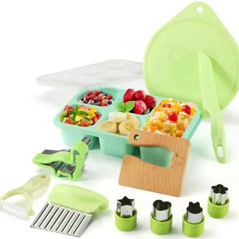 11-teiliges Kindermesser-Set für Obst und Gemüse ab 2 Jahren - Krokodil Design