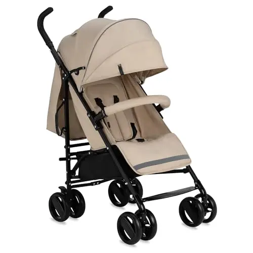 MoMi AKIRA Kinderbuggy ab 6 Monaten – verstellbarer Sicherheitsgurt, Einkaufskorb, Regen- und Insektenschutz