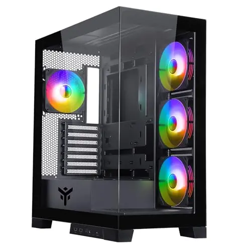 Itek SHOWBUI 45B Gaming-Tower mit gehärtetem Glas und 4 ARGB-Lüftern