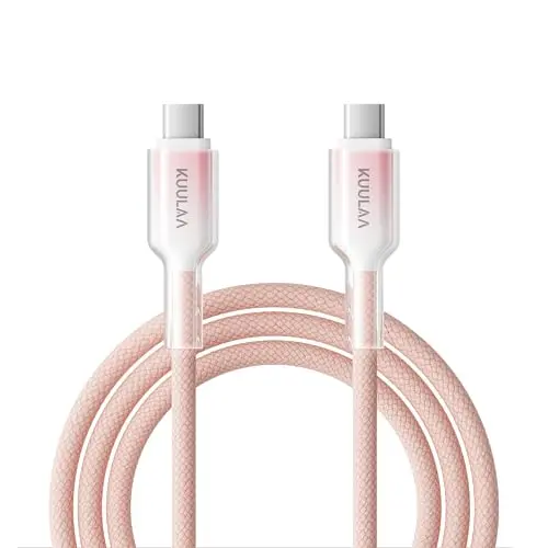 60W USB-C auf USB-C Ladekabel 1m – Schnellladen für iPhone, iPad, MacBook & Galaxy S25 (Pink)
