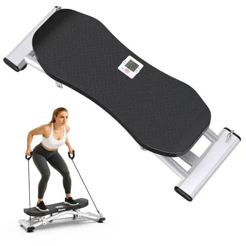 PASYOU Balance Board Ski-Simulator mit Widerstandsbändern und LCD, 150 kg Belastbarkeit für Ganzkörper-Workout