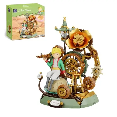 Der Kleine Prinz – Sternenreise Bauset mit Teleskop & Goldener Rose, Sammler-Spielzeug mit Prinz-Figur