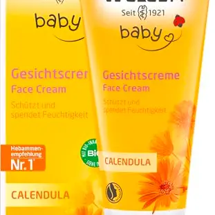 WELEDA Bio Baby Calendula Gesichtscreme – Feuchtigkeitscreme für trockene Haut (1x 50ml)