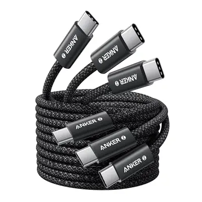Anker 240W USB-C Kabel, 3er Pack, 1,5m, Schnellladekabel für iPhone, Samsung, MacBook, iPad