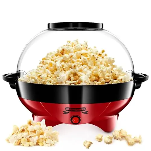 Gadgy Retro Popcorn Maschine 5 L - Popcorn Maker rot mit Antihaftbeschichtung - 800W