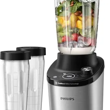 Philips 7000 Series Hochleistungsstandmixer – 1.500 W, 2-L-Glasbehälter, Smoothie & Suppen Programme