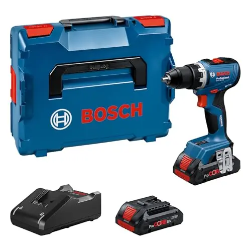 Bosch Professional 18V Akku-Bohrschrauber GSR 18V-65 mit 2x 4.0Ah Akku und L-BOXX
