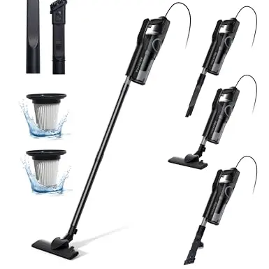 VersLife 600W Staubsauger mit Kabel, 6-in-1 Bodenstaubsauger für Parkett, Teppich und Fliesen