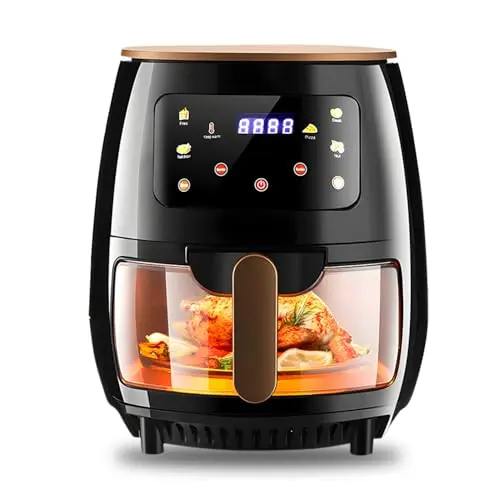 KAITOL Heißluftfritteuse 6L, 1800W, Digitaler LED-Touchscreen, 6 Kochfunktionen, Sichtfenster
