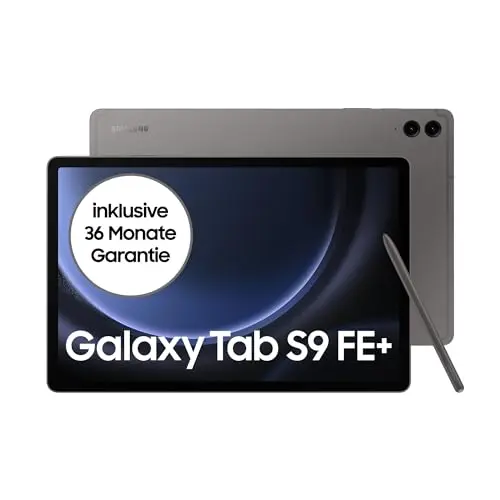 Samsung Galaxy Tab S9 FE+ 12,4 Zoll Android-Tablet, 256 GB, mit S Pen, Grau, 36 Monate Garantie
