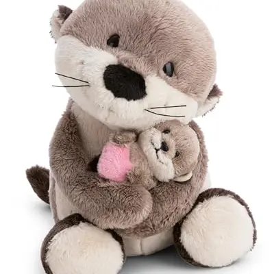 NICI Otter Kuscheltier mit Jungotter - 20cm & 6cm - Weiches Plüschspielzeug, ideal zum Kuscheln, tolles Geschenk für Kinder & Erwachsene