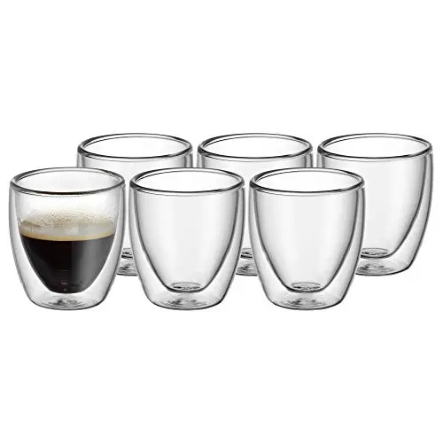 WMF Kult doppelwandige Espressotassen 6-teilig, 80ml, Thermogläser mit Schwebeeffekt