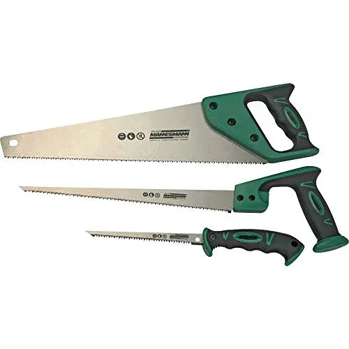 Brüder Mannesmann Sägen-Set 3-tlg. für Holz & Metall, ergonomischer Griff, langlebige Klingen | M30115