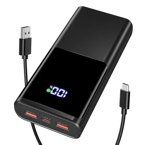 Power Bank 23800mAh, 22.5W Schnellladung, USB C Externer Akku mit LED Display, 3 Ausgänge, kompatibel mit iPhone, Samsung, Xiaomi, Huawei