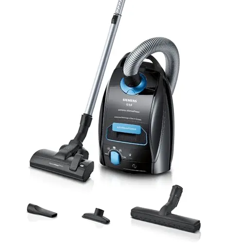 Siemens Staubsauger Q5.0 Extreme Silence, für Allergiker, starke Saugleistung, langes Kabel, Made in Germany, schwarz