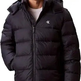 Calvin Klein Herren Daunenjacke mit abnehmbarer Kapuze, Dunkelsaphir, Größe L
