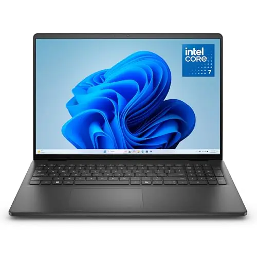 Dell 16" Laptop - FHD+ Display, Intel Core i7, 16GB RAM, 1TB SSD, Windows 11, Fingerprint Sensor, QWERTZ - Black