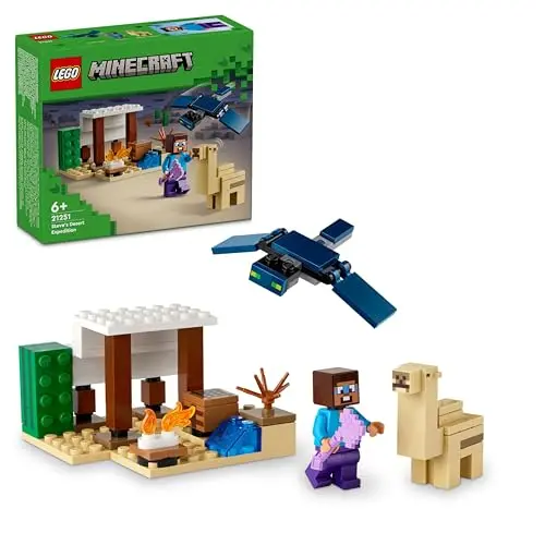 LEGO Minecraft Steves Wüstenexpedition - Set für Kinder ab 6 Jahren mit Steve, Haus und Kamel