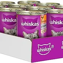 Whiskas Nassfutter für Katzen Adult 1+, Geflügel, 12 Dosen à 400g