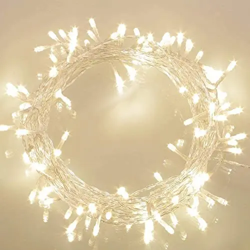Koopower 100 LED Lichterkette Batteriebetrieben Warmweiß mit Timer – 8 Modi, 11m, IP65 Wasserdicht für Weihnachten und Hochzeiten