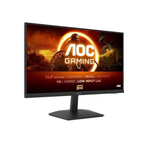AOC Gaming 24G15N - 24 Zoll Full HD Monitor, 180 Hz, 1 ms, Schwarz