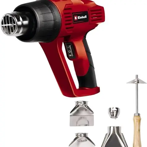 Einhell Heißluftpistole TH-HA 2000/1 - 2000 W, 2 Temperaturstufen, Überhitzungsschutz, 4 Düsen