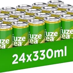 Fuze Tea Schwarzer Tee Zitrone - Erfrischungsgetränk in Einweg Dosen (24 x 330 ml)
