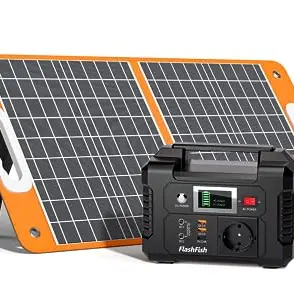 Tragbare Powerstation mit 200W Solargenerator und 60W faltbarem Solarpanel – Ideal für Outdoor, Reisen und Camping