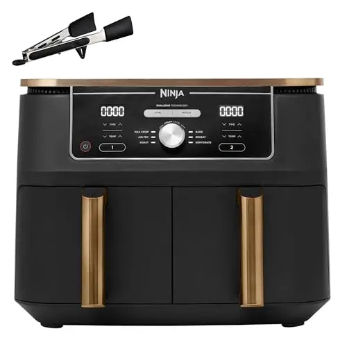 Ninja Foodi MAX Dual Zone Heißluftfritteuse 9,5L, 6-in-1, Kupfer/Schwarz