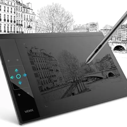 VEIKK A30 Grafiktablett 10x6 Zoll - Batterieloser Stift, 8192 Druckstufen, kompatibel mit Windows, Mac, Android und Linux